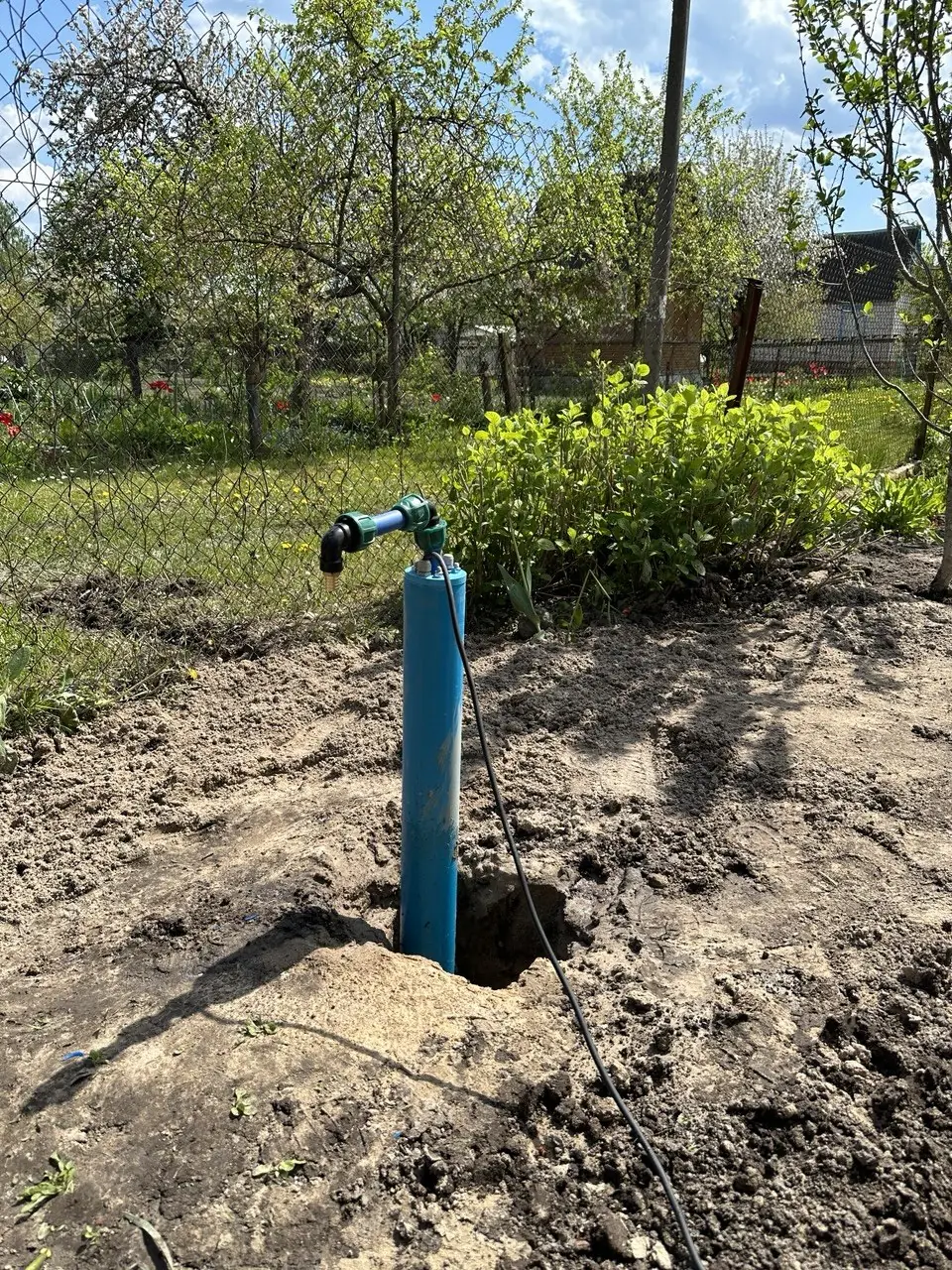 Готовый летний вывод воды из скважины